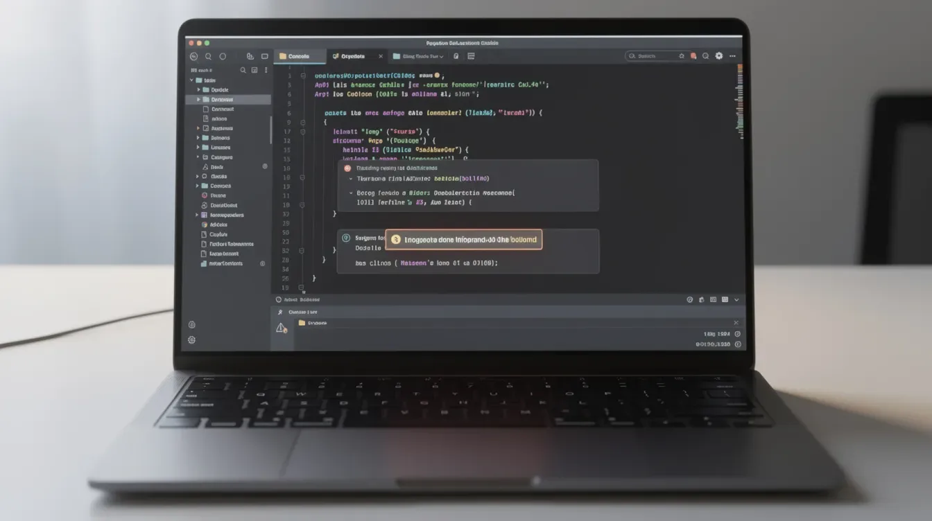 AI assistant suggestions inside a code editor