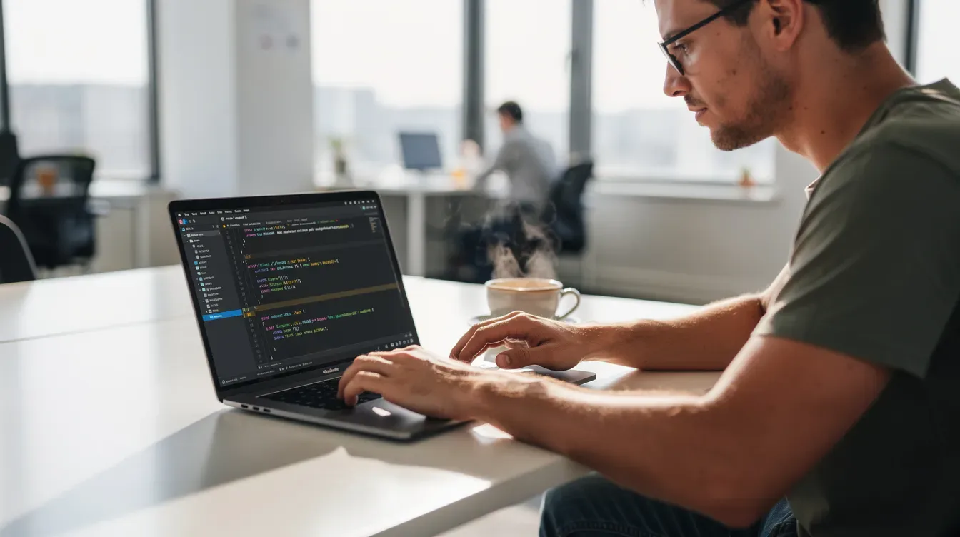 Developer reviewing an AI prepared code change